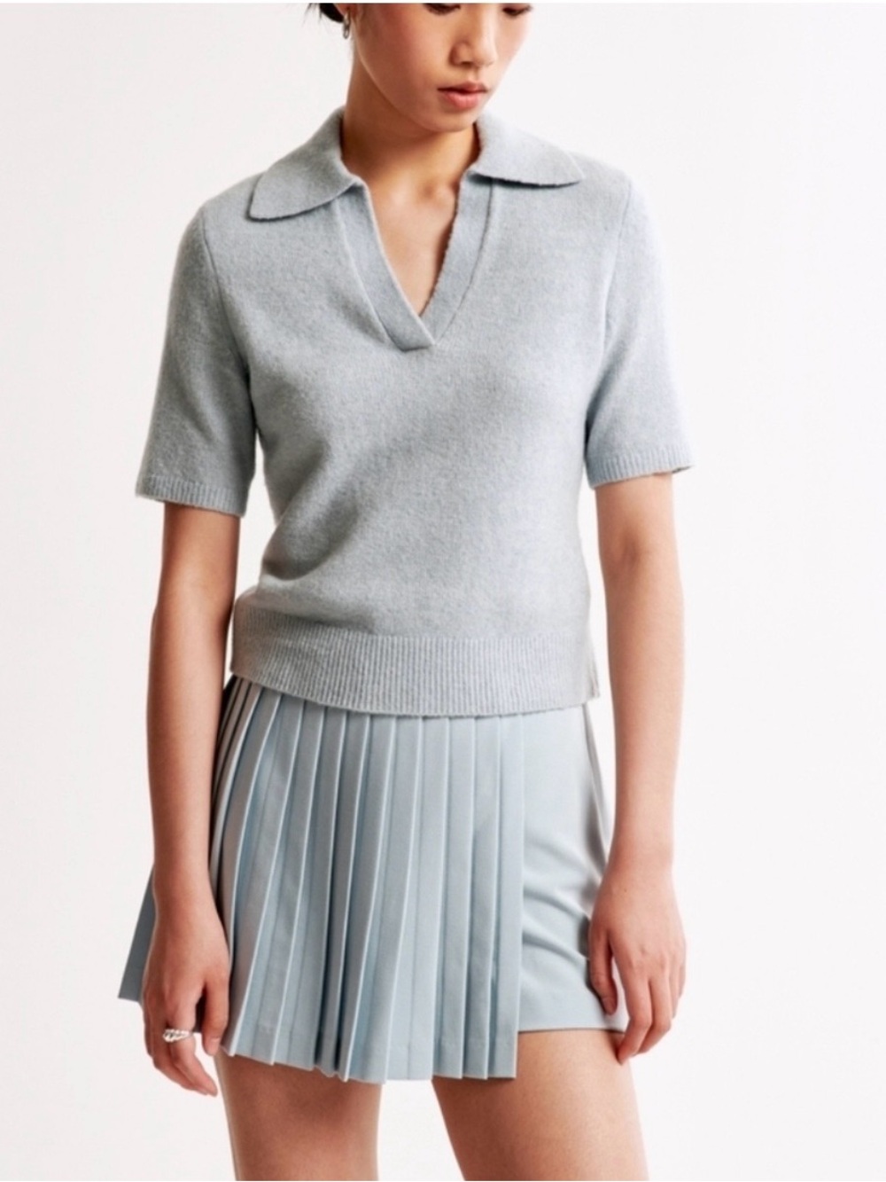 Abercrombie & Fitch Baby Blue Pleated Skort